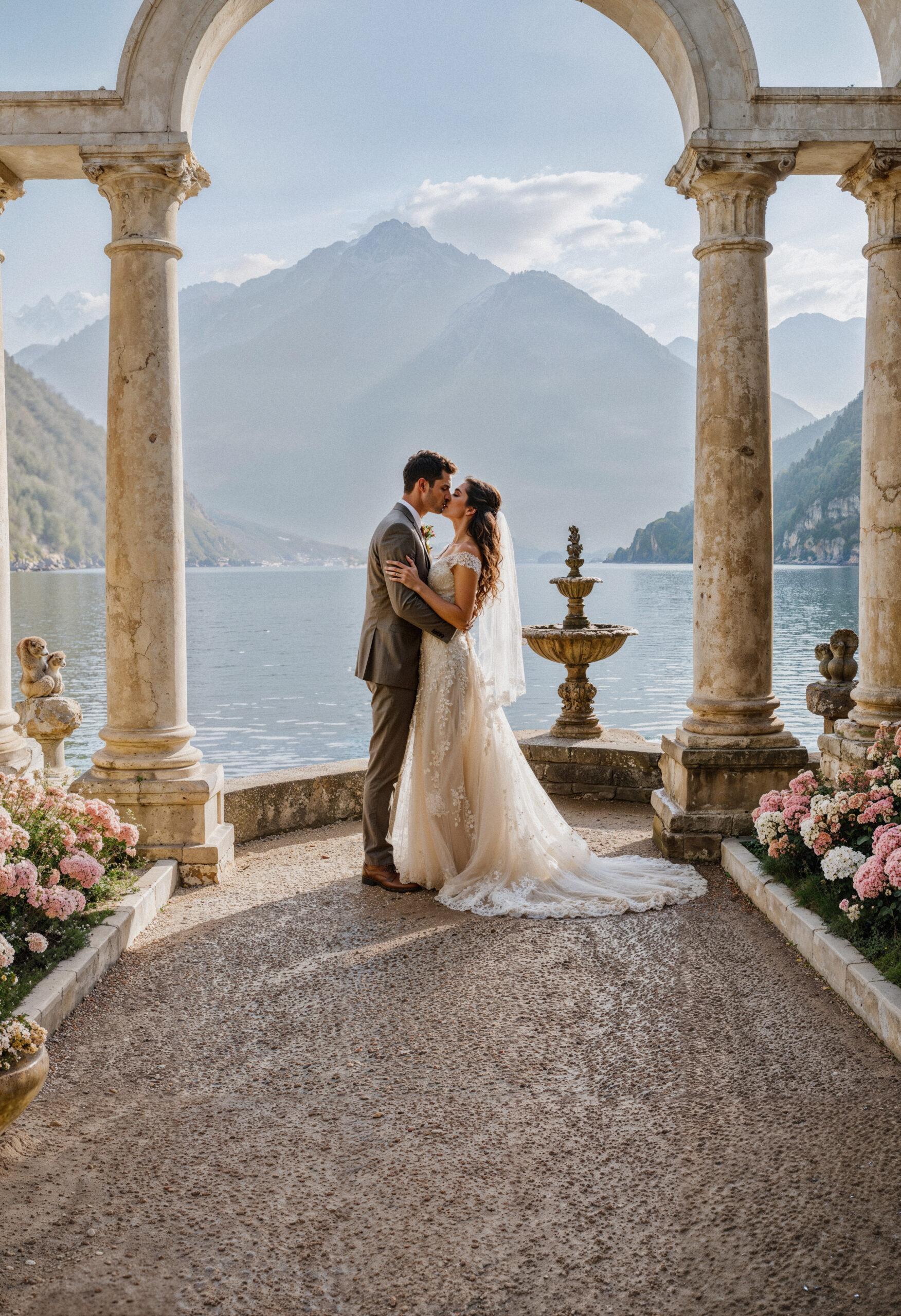 romantic-wedding-by-lake-with-mountains
